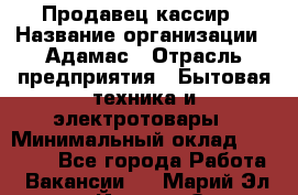 Продавец-кассир › Название организации ­ Адамас › Отрасль предприятия ­ Бытовая техника и электротовары › Минимальный оклад ­ 37 000 - Все города Работа » Вакансии   . Марий Эл респ.,Йошкар-Ола г.